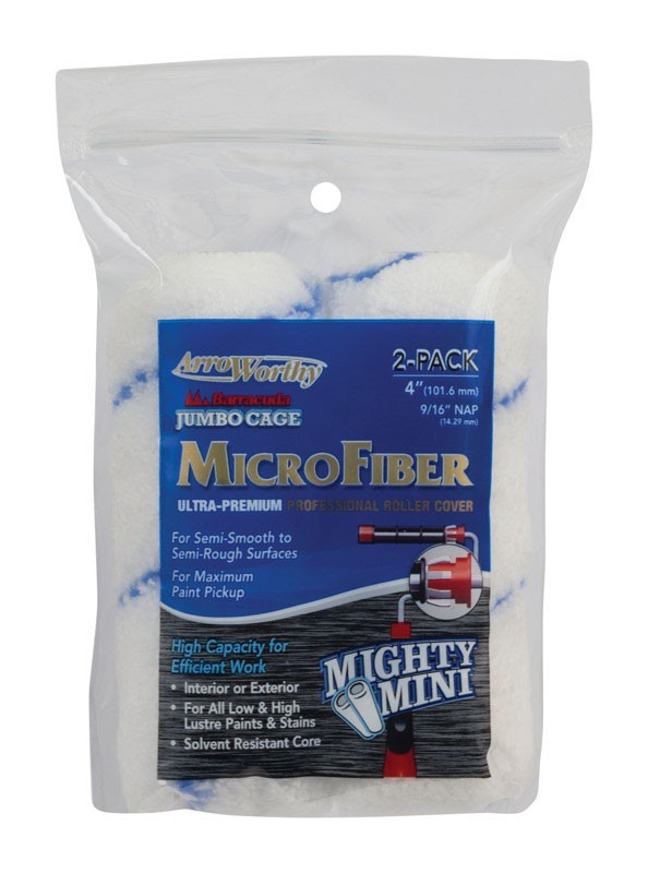 ArroWorthy 4-MFR4JCT P Barracuda Microfiber Jumbo Roller Cover 4 x 9/16 in.