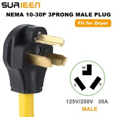 SURIEEN NEMA 10-30P to 6-50R Welder Adapter Cord, 6-50R, Yellow