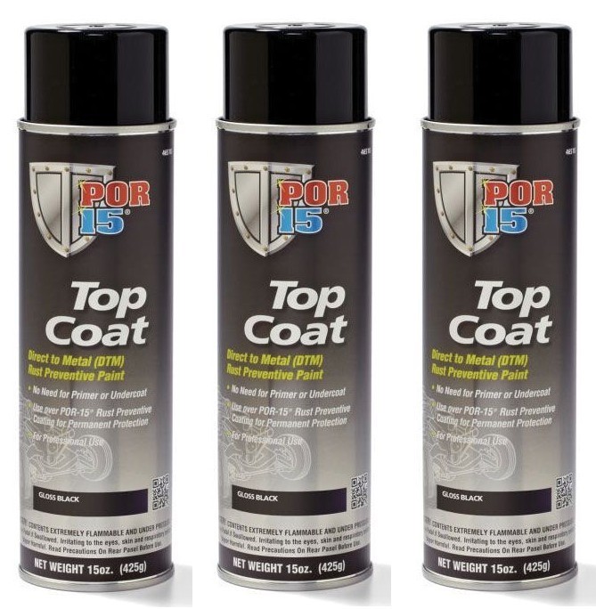 POF.46118 POR-15 INC 46118 Top Coat DTM Paint, 15 oz Aerosol Can (3 Pack)