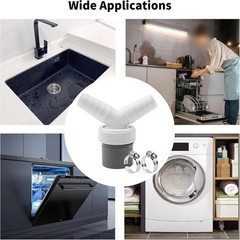Y Type Connector for Washing Machine Drainage with Stainless Steel Clamps