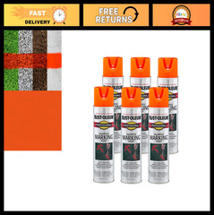 Professional Inverted Marking Spray Paint – Fluorescent Orange, 15oz, 6-Pack