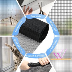 48″x102″ Windows Screen Mesh,Fiberglass Window Mesh, Door Black