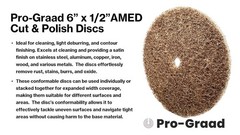 Pro-Graad 4 Pack 6” x 1/2” Medium (P150) Cut & Polish Discs, Aluminum Oxide…