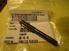 7/16″ – 20 x 3-5/32″ OAL 3 Flute Bright High Speed Steel Plug Spiral Point Tap