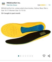 MEGA Comfort MEGASole – Men’s 8,9 / Women’s 10,11 (NEW) Casual Work Anti-fatigue
