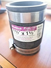 NEW Fernco P1056-150 PVC Flexible Coupling 1-1/2 x 1-1/2 Inch Hub Diameter