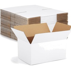 10x7x5-Small-Shipping-Boxes-30-Pack-White-Corrugated-Box-Mailers, Cardboard B…