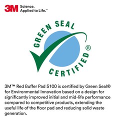 3M Red Buffer Pad 5100, 20″ Floor Buffer, Machine Use (Case of 5)