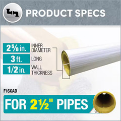 1 In. X 3 Ft. Fiberglass Self-Sealing Pre-Slit Pipe Cover