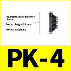 Pneumatic Push In Fitting Air Water Pipe Fittings 4-6-8-10-12mm Nylon Connector