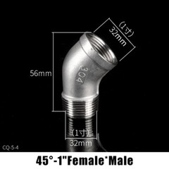 304 Stainless Steel 45° Elbow Fitting BSP Thread Female/Male Connector 1/8″~4″