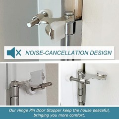 24 Pack Hinge Pin Brushed Nickel Door Stopper, Adjustable Heavy Duty Hinge Pi…