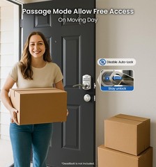 Keypad Door Lock with Handle, Keyless Entry for Front Door Bedroom, Electron…
