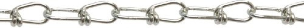 Campbell 0754126 Low Carbon Steel Inco Double Loop Chain in Square Pail, Zinc Pl