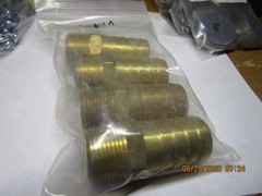 1″ Hose x 3/4″ Male NPT Brass Hose Barb QTY 4