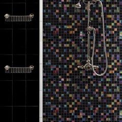 Smafusion 11.5Sqft Iridescent Black Mosaic Tiles For Bathroom Floor And Wall