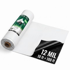 VEVOR 12 Mil Plastic Sheeting Roll 10×100 ft Heavy Duty Polyethylene Black/White