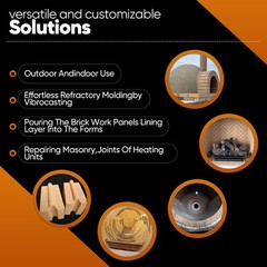 11 LBS Refractory Mortar, 2600°F High Temperature Mortar for Dark grey