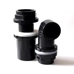 PVC 90° Elbow Pipe Fittings Black 20mm~50mm Tank Connector Bulkhead For Aquarium