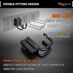 4-Pack 2″x2″ Heavy-Duty E-Track Double Fitting J Hooks with Extra Rubberized …