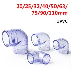 20/25/32/40/50/63/75/90/110mm Clear PVC 90° Elbow Connector Sleeve Pipe Fittings