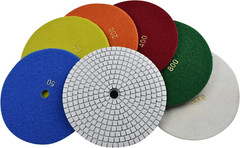 7 Step 7″ Wet Diamond Polishing Pads Abrasive Set, Great for Granite Travertine