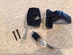 Inside Black Storm and Screen Door Latch Handle With Lock CH701 KEY