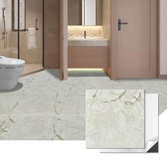 30-Pack Peel and Stick Floor Tiles, 12″ x 12″, White Grey Vein Marble, Anti-Slip