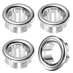 Sink Overflow Ring, 4-Pack Universal Fit Chrome Basin Trim Ring – silvery