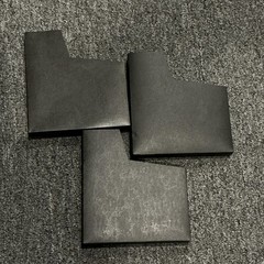 Gray Matte Floor Tiles Lot 3 L Shaped Smooth Solid Color Corner Pieces