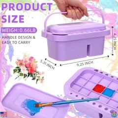 Teenyyou 4-Piece 3-in-1 Paint Brush Cleaner Set with Basin Holder & Washer Trays