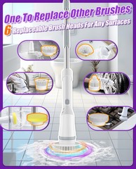 NBONEBS Electric Spin Scrubber, Cordless Shower Scrubber Rotary Floor Brushes…