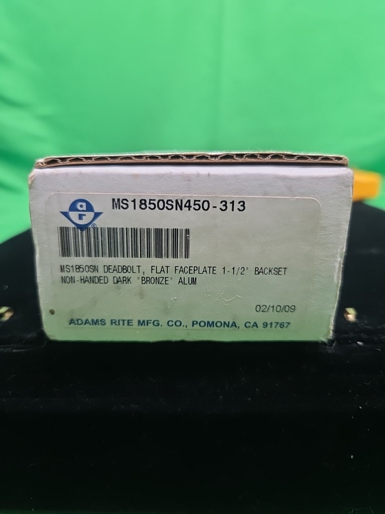 ADAMS RITE MS1850SN450 – 313 Deadbolt Satin Aluminum Faceplate NOS W BOX