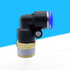 Male 90° Elbow Push In Fit Pneumatic Fittings Air Line Water Hose Tube Fitting