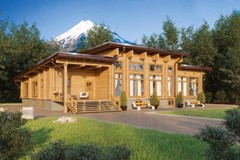 MODERN LOG HOUSE KIT #LH-314-1 ECO FRIENDLY WOOD PREFAB DIY BUILDING CABIN HOME