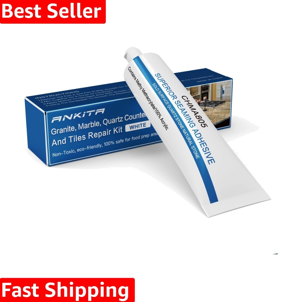 Quartz Countertop Repair Kit White, Quick-Drying Quartz Repair Kit for Edge C…