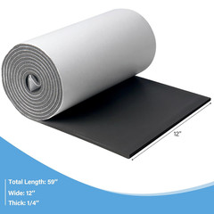 Foam Insulation Neoprene Sheets with Adhesive, 1/4” Thick X 12” W X 59” L Mul