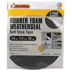 FROST KING R738A Weather Seal,Rubber Foam, Black, 10 ft L 43Y817