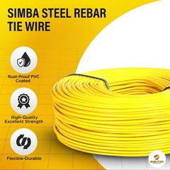 Rebar tie wire 16GA PVC yellow coated 5 rolls 3lb construction SIMBASTEEL