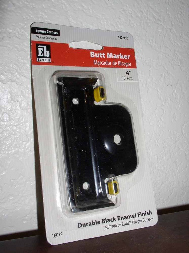 Everbilt Square Corners Butt Marker 4″-Black Enamel Finish NEW (442990)(16079)