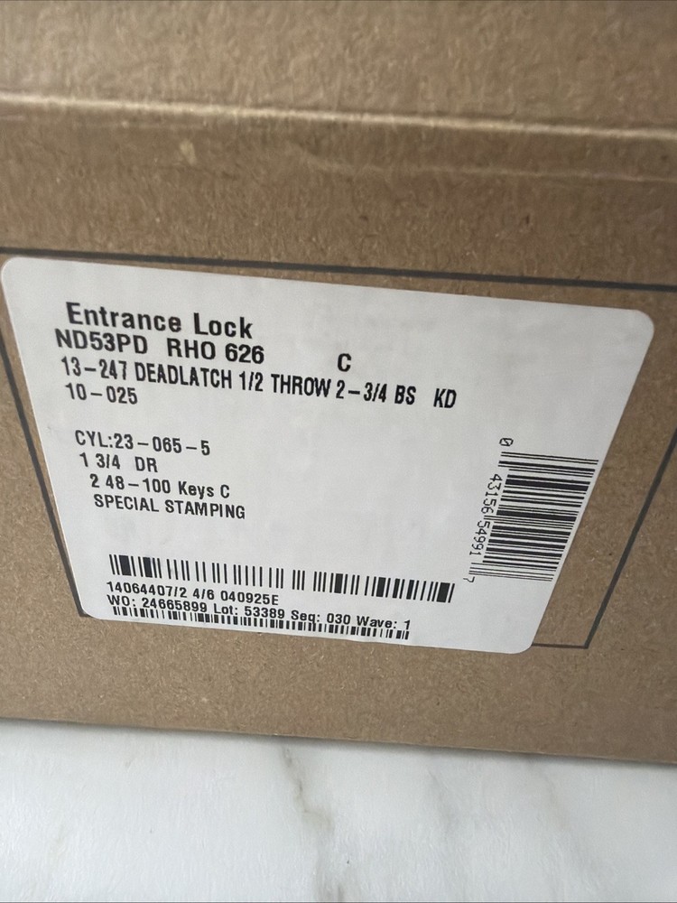 Schlage ND53PD RHO 626 Entrance Lock