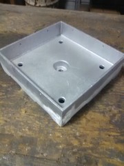 ROUGH CUT, Post Base, Anchored 10×10 Heavy Cast Aluminum, Mill, MADE IN USA
