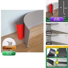 GAMZAU Baseboard Molding 6in x 40ft S152 Gray Vinyl Wall Base