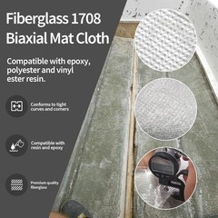 Fiberglass Cloth 1708 Biaxial Cloth Mat 50in Wide X 4Yd