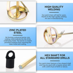 Paint Mixer for Drill, 1-5 Gallon Bucket, Paint Stirrer for Drill, Zinc Plated,