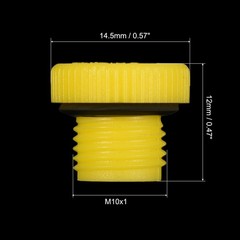 5pcs M10x1 Hold Plugs Plastic Male Thread Hex Socket Sealing End Cap Yellow