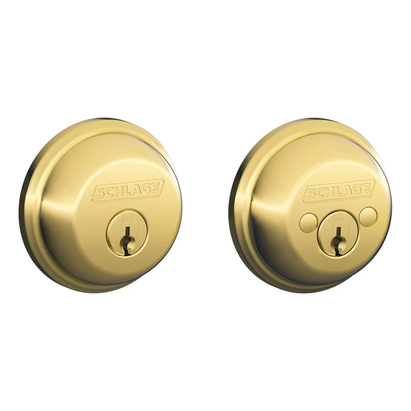 Schlage B62N G 505Double Cylinder Deadbolt Bright Brass