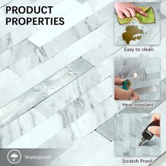 Midcard 10 Sheets Peel & Stick PVC Wall Tile for Kitchen Backsplash