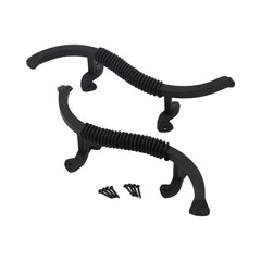 Pair of Twisted Crimped End Cast Iron Entrance Door Pull Handles 15 Inch