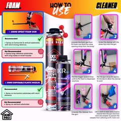 Spray Foam Insulation Kit (3 PK Kit-30oz) Expanding Sealant, Spray Foam
